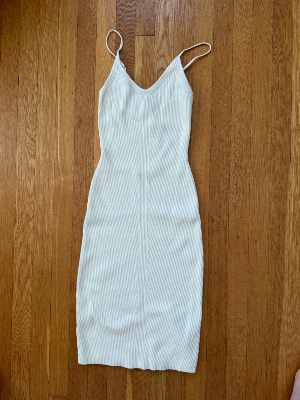 Abercrombie & Fitch Cream Ribbed Slip Dress